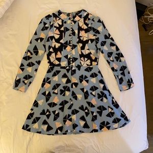 Marc by Marc Jacobs blue and pink long sleeve dress